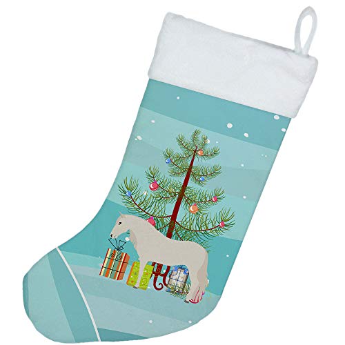 Christmas Stocking with Paso Fino Horse Design - Teal Hanging Holiday Decor