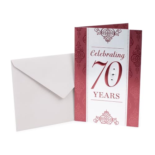 Hallmark 70th Birthday Greeting Card with Gemstone Detailing