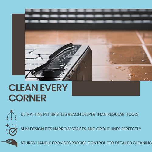 Ergonomic Hard Bristle Crevice Cleaning Brush for Tight Spaces