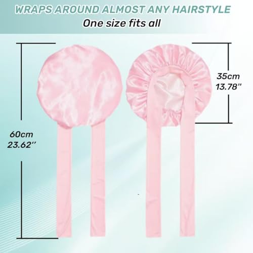 Satin Sleep Bonnet for Curly Hair with Double Layer & Tie Band
