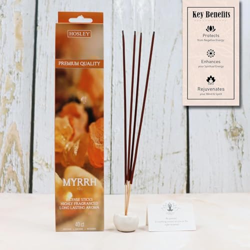 Hosley Myrrh Incense Sticks – 40 Pack for Meditation & Aromatherapy