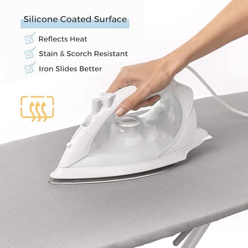 SAVUK Silver Ironing Board Cover with Pad - 15x54 Inch, Heat Reflective & Scorch Resistant
