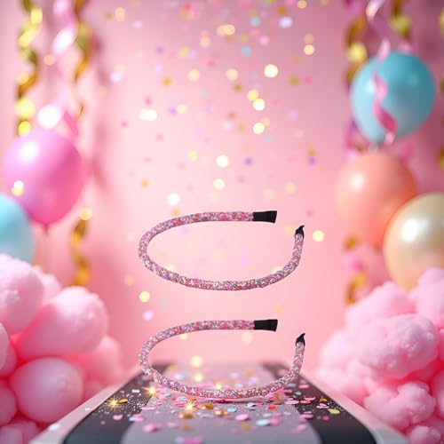 HODASHI 2 Pcs Sprinkle Candy Donut Headbands Non Slip Hair Accessories