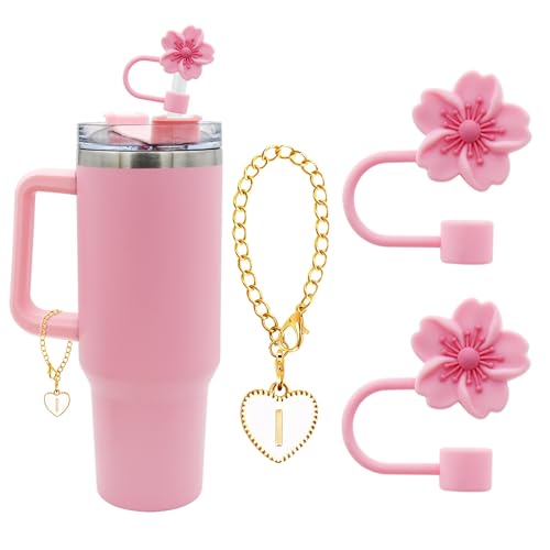 Cherry Blossom Straw Cover Caps for Stanley Cup - 2 Pack