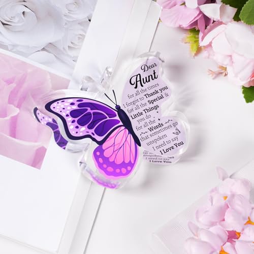 Aunt Acrylic Plaque - Engraved Butterfly Gift from Niece
