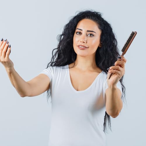 Styquenzer Boar Bristle Teasing Brush with Wooden Rat Tail Handle