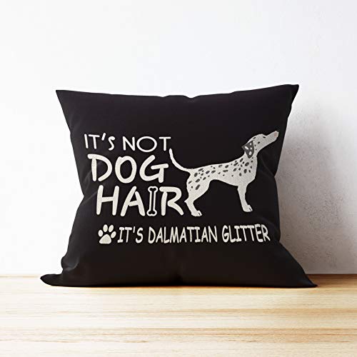 Dalmatian Dog Throw Pillow Cover, 18x18 Inch Linen Cushion Case - Black