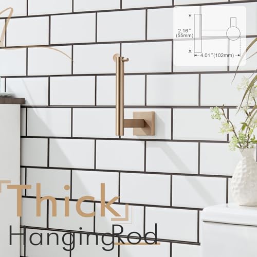 KOKOSIRI Toilet Paper Holder Champagne Bronze Toilet Roll Holder Hold Mega Rolls Kitchen Bathroom Tissue Paper Dispenser Stainless Steel, B2005CPG