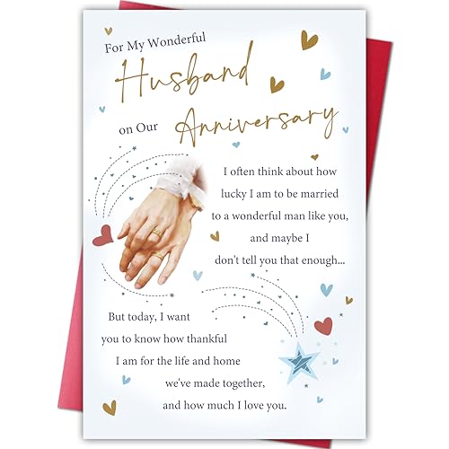 Romantic Husband Anniversary Card - Heartfelt Love Greeting