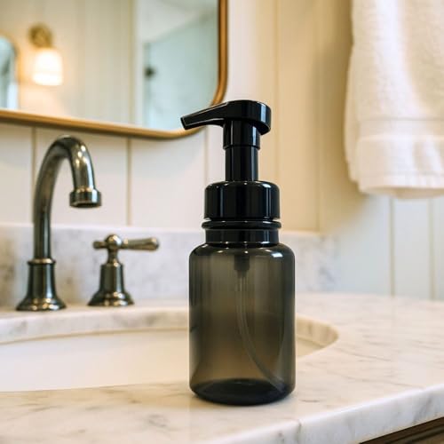 Bottiful Home 14 oz Foaming Soap Dispenser - Durable PET Plastic (Gray/Black)