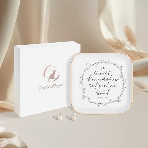 White Friendship Jewelry Dish - Christian Gift for Women & Best Friends