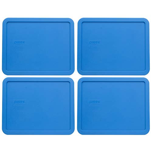 Pyrex 7212-PC 11 Cup Marine Blue Food Storage Replacement Lids (4-Pack) - Made in USA