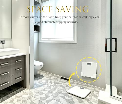 Punched Design Bathroom Scale Holder Wall Mount - 4 Brackets