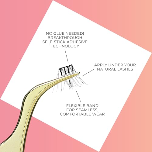KISS Impress Falsies Press On Eyelashes - 12mm-14mm Natural Volume Bold Lash Clusters with Invisible Band & No Glue Needed