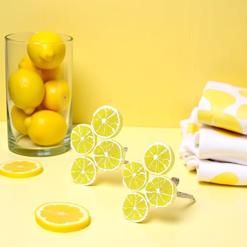 BWESOO 4Pcs Double Lemon Slice Hair Clips Duckbill Fruit Barrettes