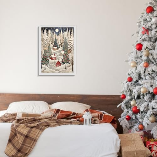 Christmas Tree Diamond Painting Kit 12x16 Inches DIY Holiday Decor