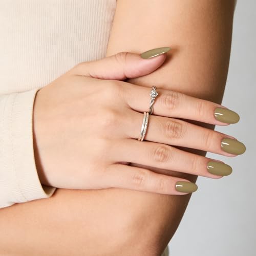 Shoindary Khaki Medium Soft Gel Oval Press On Nails Kit