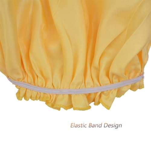 Satin Sleep Bonnet for Curly Hair 2-Pack Yellow Adjustable