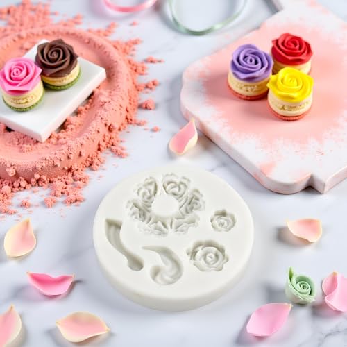 Zhuluck Rose Flower and Teapot Silicone Mold for Fondant and Cake Decorating