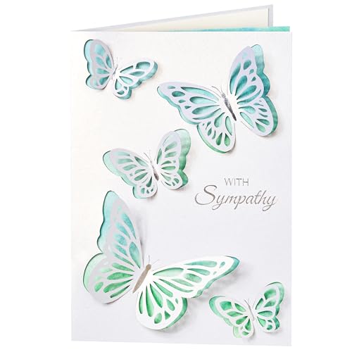 Crisky 2-Pack Sympathy Cards with Envelopes & 3D Butterflies