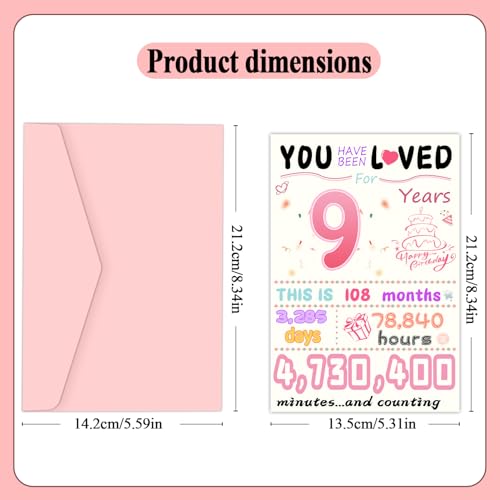 9th Birthday Card for Girls - Funny 9 Year Old Birthday Gift