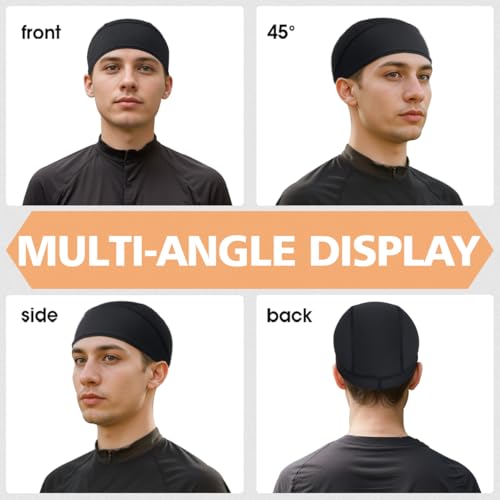 2 Pieces Skull Cap for Men Women Helmet Liner Cooling Hat Beanie Breathable Running Cycling Hat