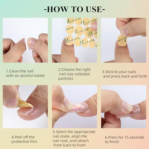 TIKIYOUN 288 Pcs Nail Adhesive Tabs - Ultra-Thin Waterproof Double-Sided Sticky Glue Dots for Press-On Nails