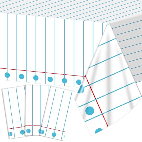 Back to School Tablecloths - 3 Pcs 54 x 108 Inch Notebook Design