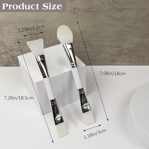 Zoolinn 2PCS Dual-Ended Clay Face Mask Brush - Soft Silicone & Bristle Applicator