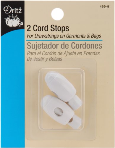 Dritz Cord Stops for Drawstrings - White, 2-Pack
