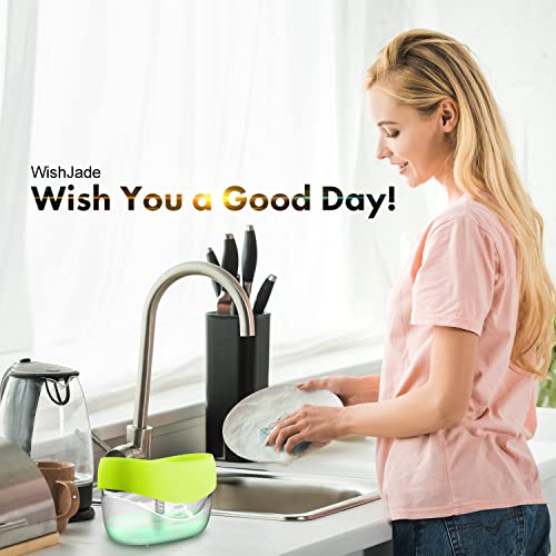 2-in-1 Dish Soap Dispenser with Sponge Holder - Yellow-Green