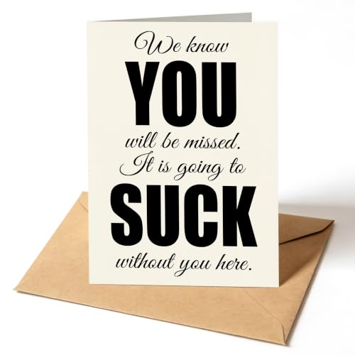 Lhazyl Funny Coworker Farewell Card - Going to Suck Sarcastic Goodbye from Group Team - Model LVE-HK-KC85