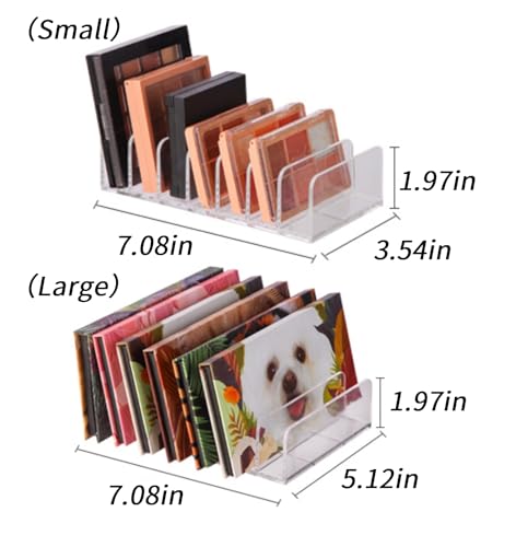 Stackable Clear Makeup Organizer Trays - 2 Pack for Cosmetic Storage