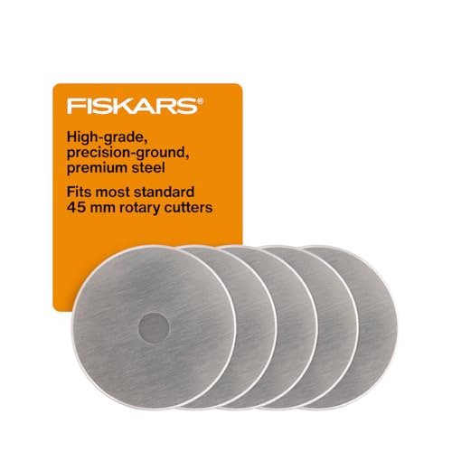Fiskars 45mm Rotary Blades - 5 Pack Replacement for Crafts & Sewing
