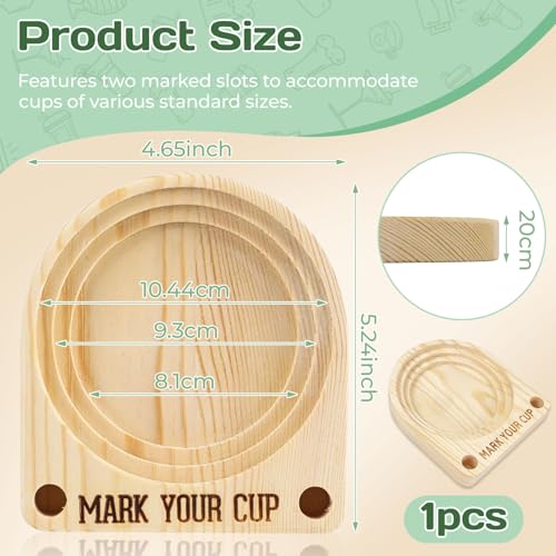 OLLBIT Wooden Disposable Cup Holder with Marker Slots for Parties