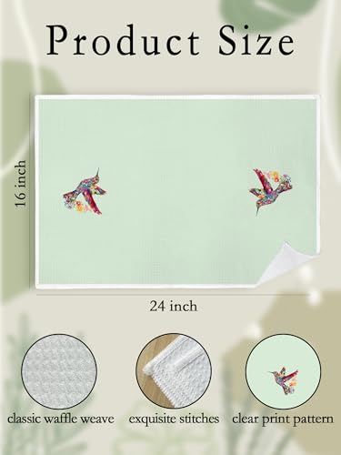 Hummingbird Decorative Hand Towels Set of 2 - Floral Art, Hummingbird006