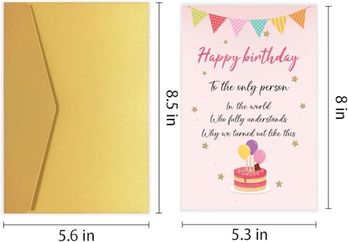 Funny Birthday Card for Sister and Best Friend, Humorous Greeting Gift