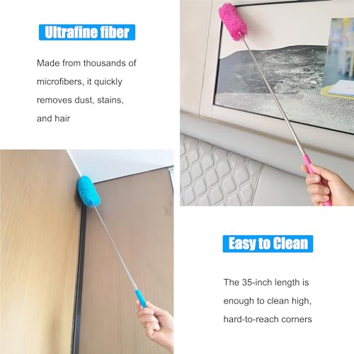M-jump Extendable Microfiber Duster - 15.7 to 35.5 Inch Bendable Brush