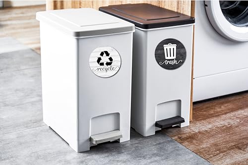 Rustic Trash and Recycle Magnets - 3.5" Kitchen Stickers