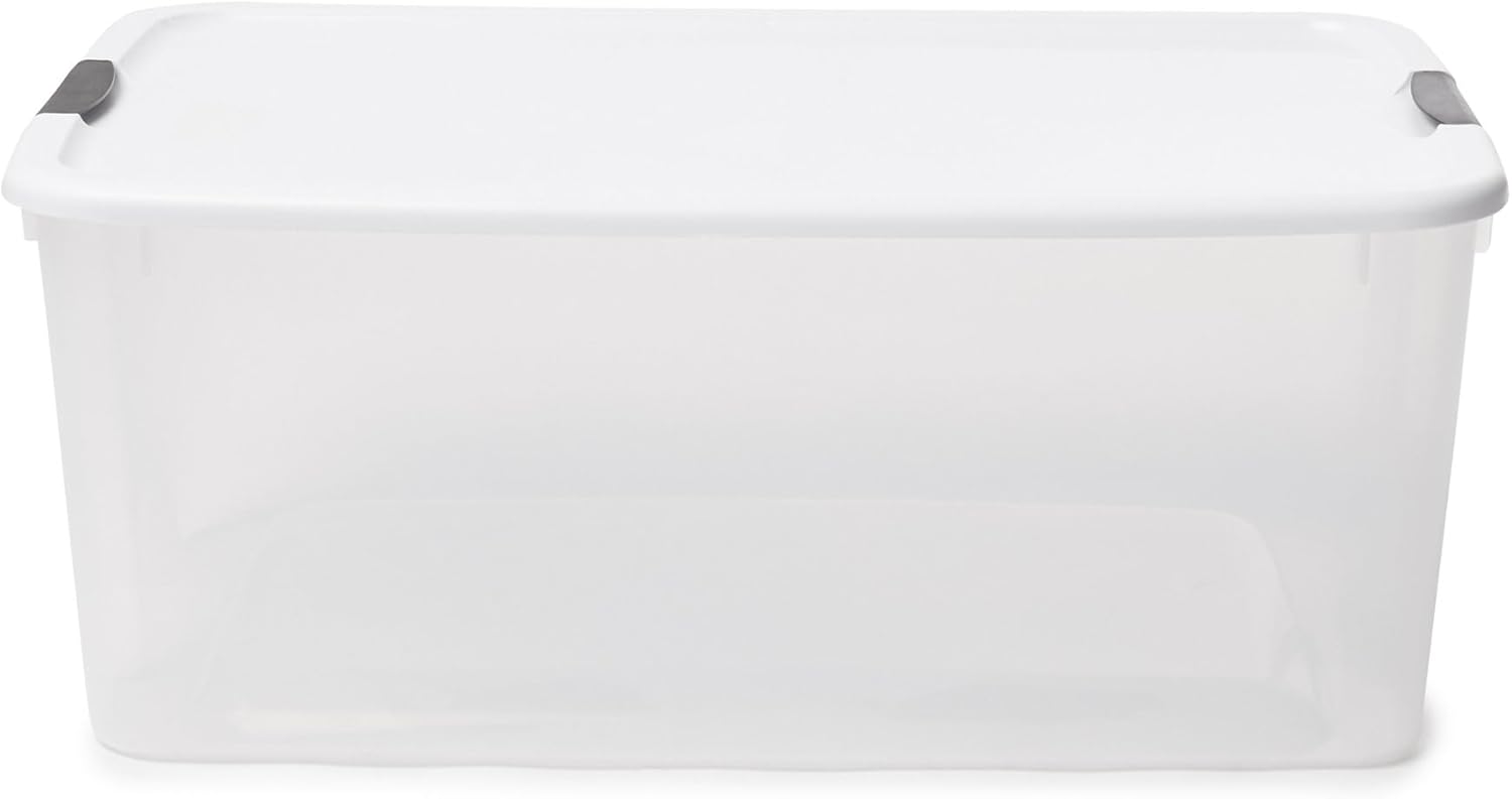 Sterilite 16-Pack Ultra Latching Storage Bins - Clear Plastic, 116 Quart Heavy-Duty Organizers for Home & Office