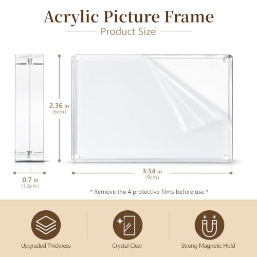 NOBEFY Acrylic Magnetic Picture Frames for Instax Mini - 3 Pack