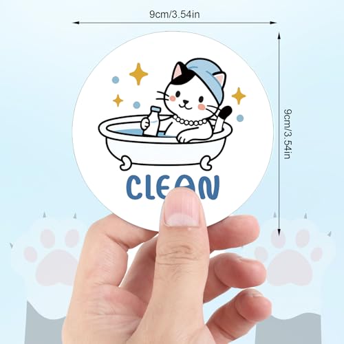 2-Piece Cat Clean Dirty Dishwasher Magnet Set - Double-Sided