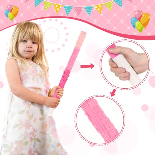 Lemicin 15.75-Inch Pink Piñata Stick Kit with Blindfold and Rope