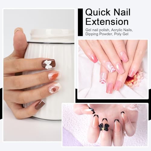 GAZEPLUS Half Matte X Short Square False Nail Tips - 750 Pcs Clear Soft Gel Nail Extension Kit for Salon & Home DIY