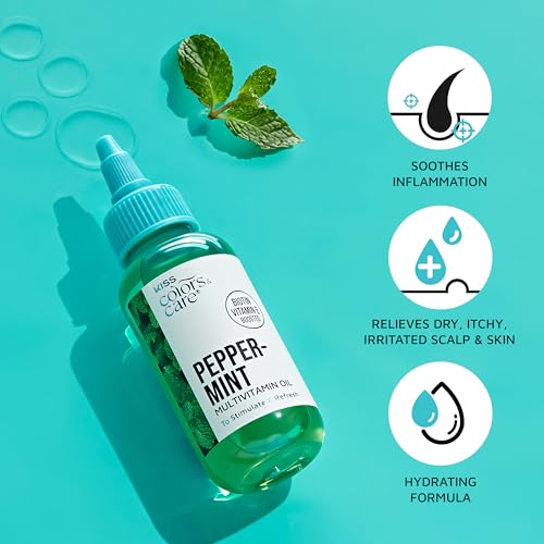Kiss Colors & Care Peppermint Multivitamin Oil for Hair and Skin 2.5 oz