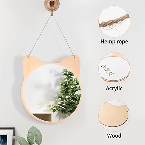 iCAGY Cat Wall Mirror for Kids - 11.8" Shatterproof Acrylic Safety Decor