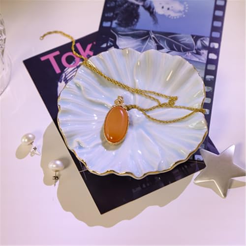 Maxsirui Ceramic Flower Ring Dish - Blue Jewelry Trinket Tray