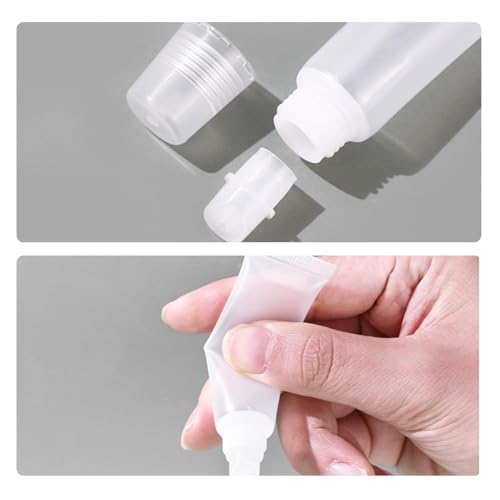 Quacc 6-Pack 8ml Clear Soft Empty Lip Gloss Tubes & Lip Balm Containers