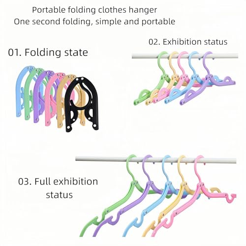 12 Pcs Travel Folding Hangers - Portable Anti-Slip Clothes Drying Rack