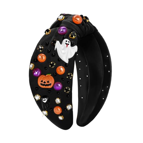 yfstyle Halloween Pumpkin Ghost Rhinestone Knotted Headband